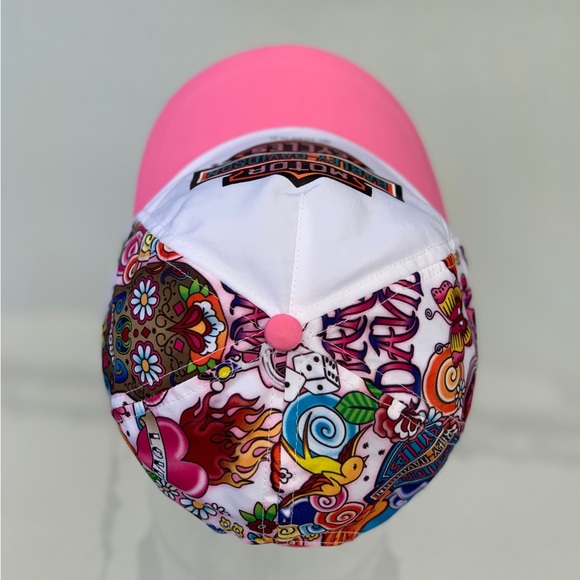 Harley-Davidson Girl’s Pink Glitter Sugar Skull and Butterflies Hat ~ 4-14 - Picture 5 of 9